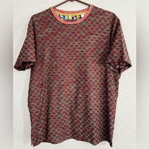 Robert Graham Autumn Garden Men's Medium Tee Cotton Large Flower Orange